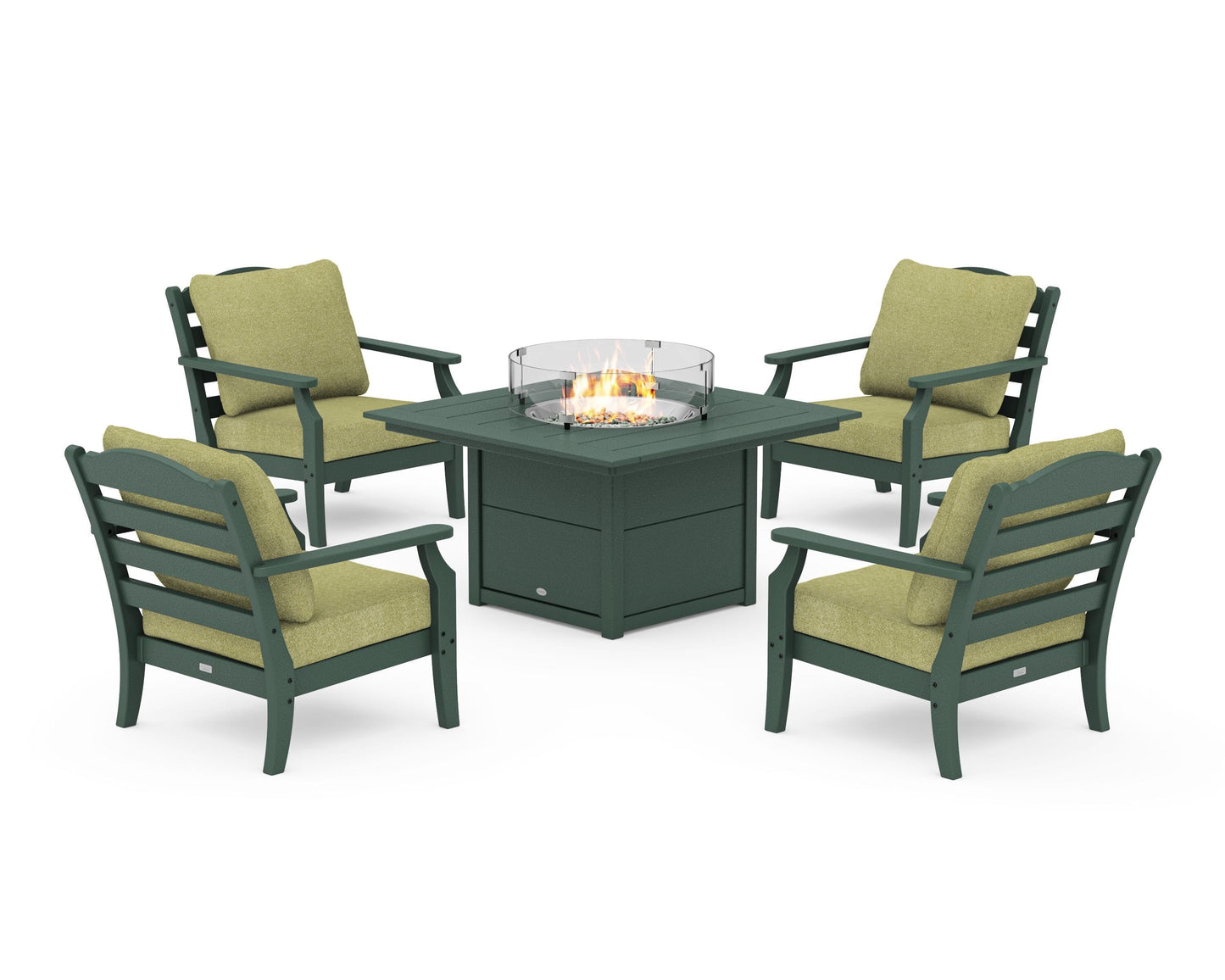 Savannah 5-Piece Deep Seating Set with Fire Pit Table