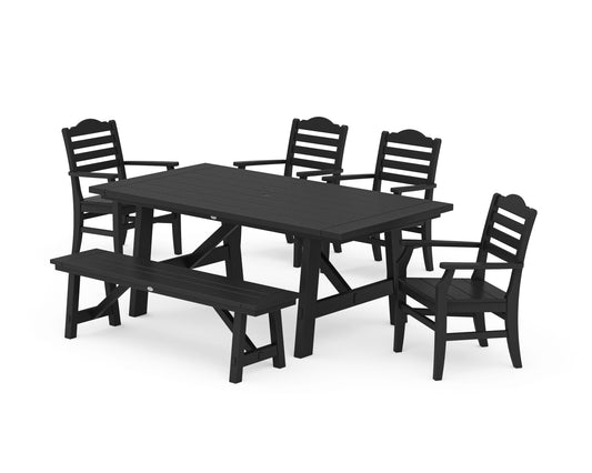 Savannah 6-Piece Rustic Farmhouse Dining Set with Bench