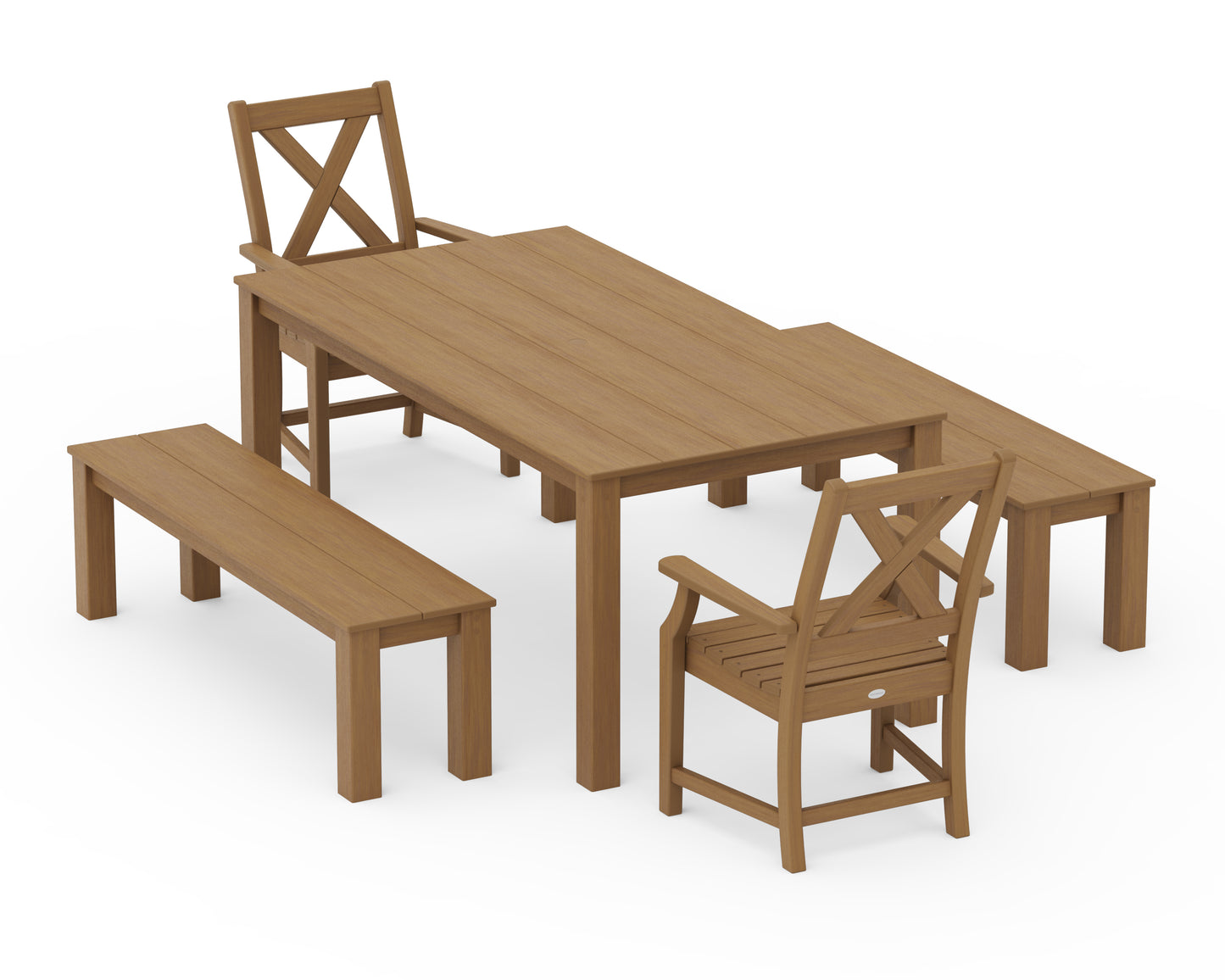 Braxton 5-Piece Parsons Dining Set with Benches