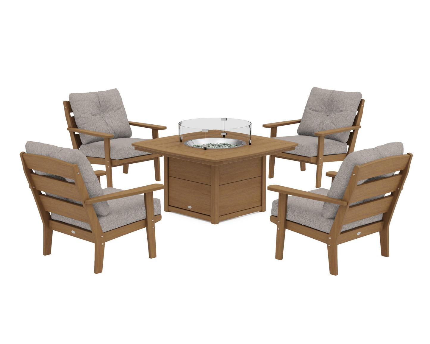 Lakeside 5-Piece Deep Seating Set with Nautical Fire Pit Table