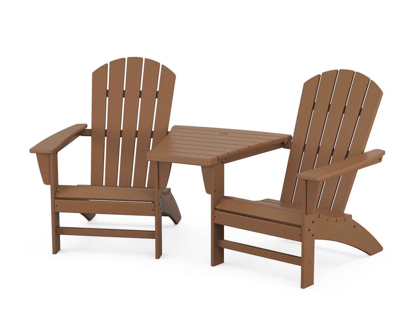 Nautical 3-Piece Adirondack Set with Angled Connecting Table