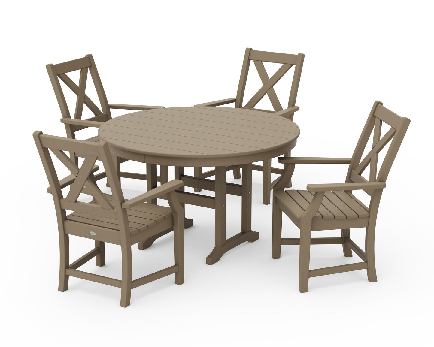 Braxton 5-Piece Round Farmhouse Dining Set