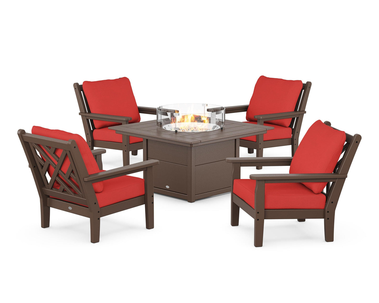 Chippendale 5-Piece Deep Seating Set with Fire Pit Table
