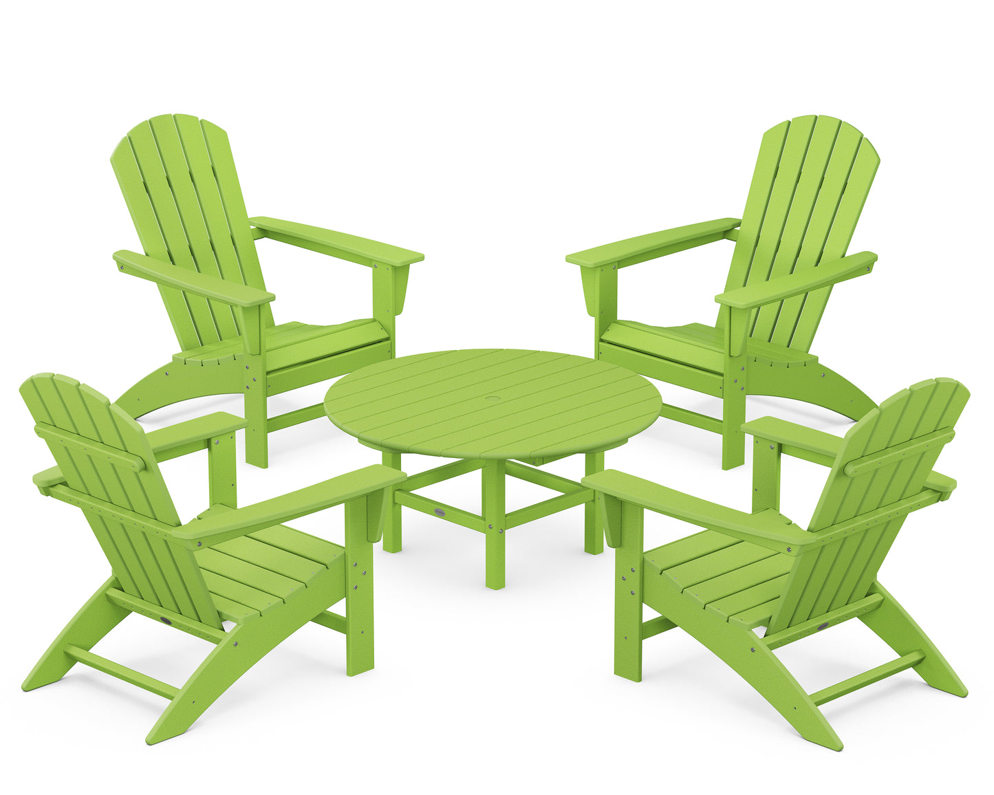 Nautical 5-Piece Adirondack Chair Conversation Set