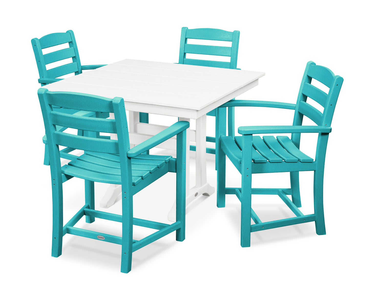 La Casa Cafâ€š 5-Piece Farmhouse Trestle Arm Chair Dining Set