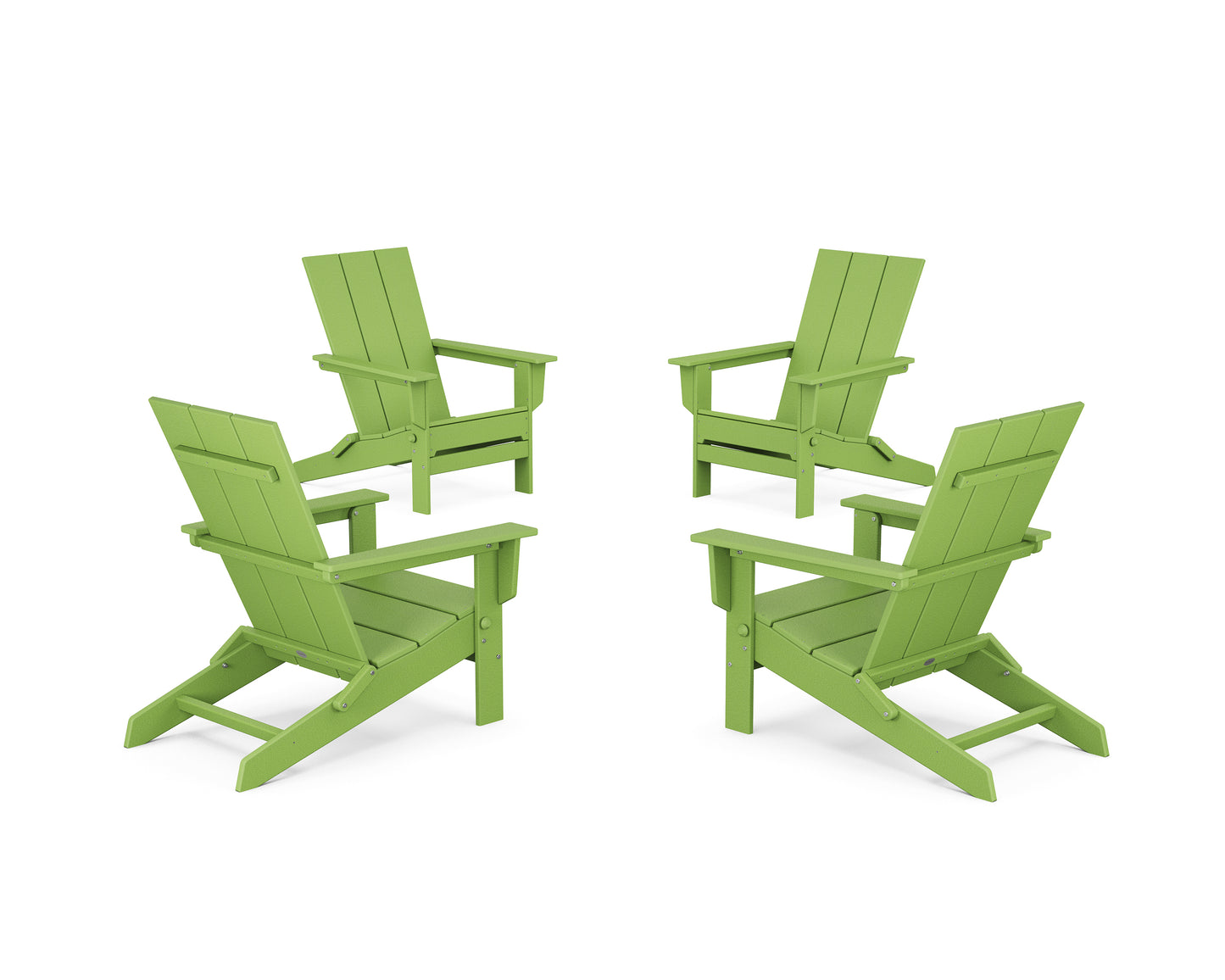 4-Piece Modern Studio Folding Adirondack Chair Conversation Set