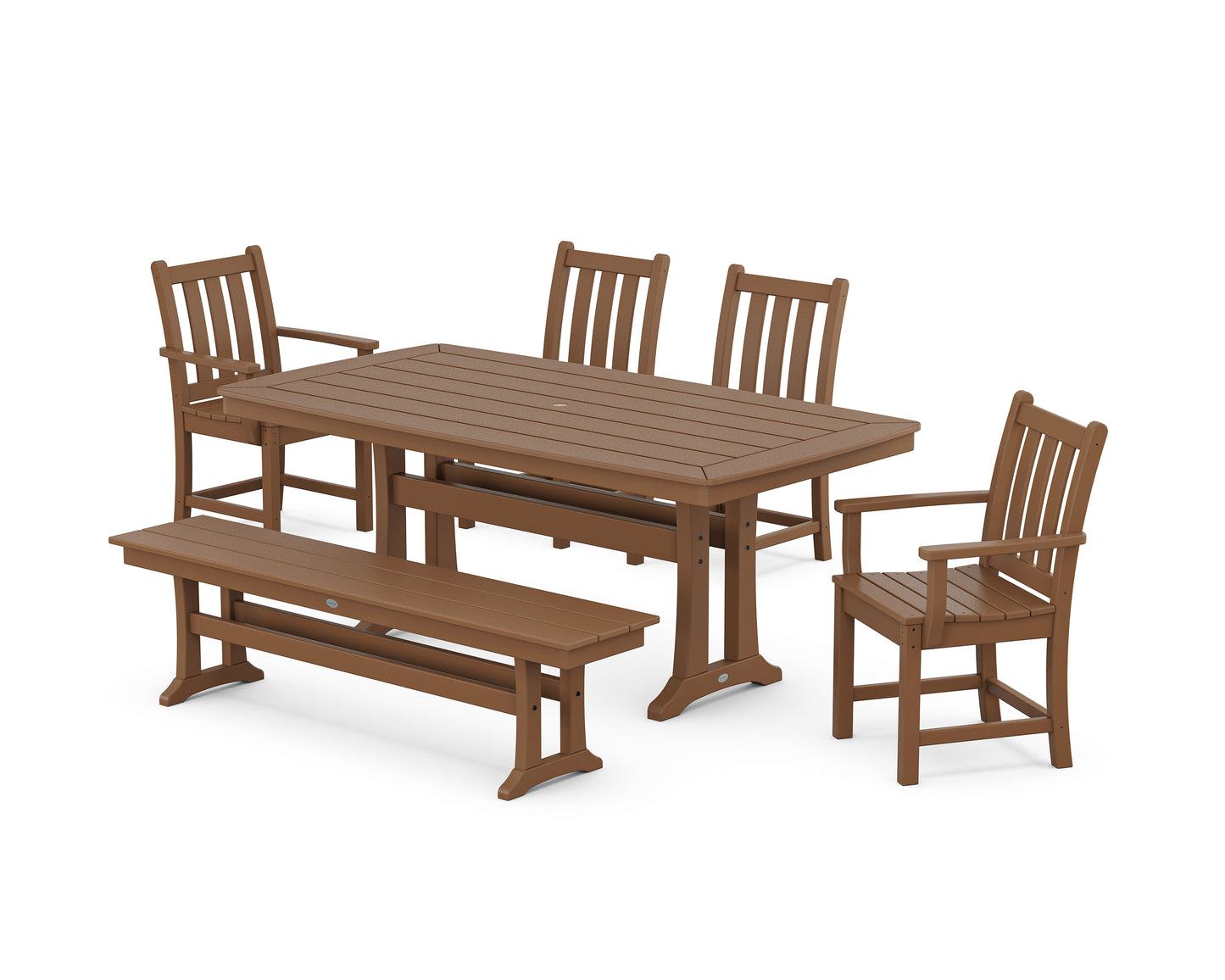 Traditional Garden 6-Piece Dining Set with Trestle Legs