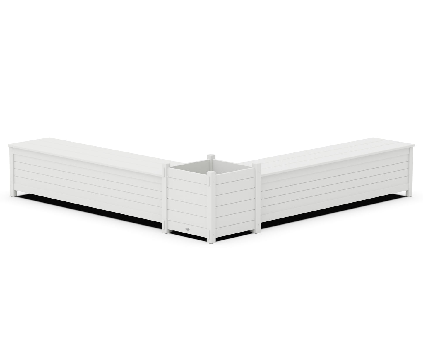 72" Nautical L- Shaped Planter Storage Bench Set- Large