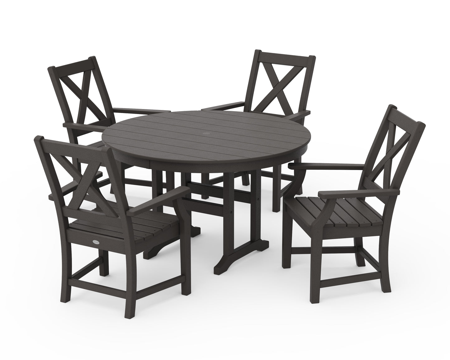 Braxton 5-Piece Round Farmhouse Dining Set