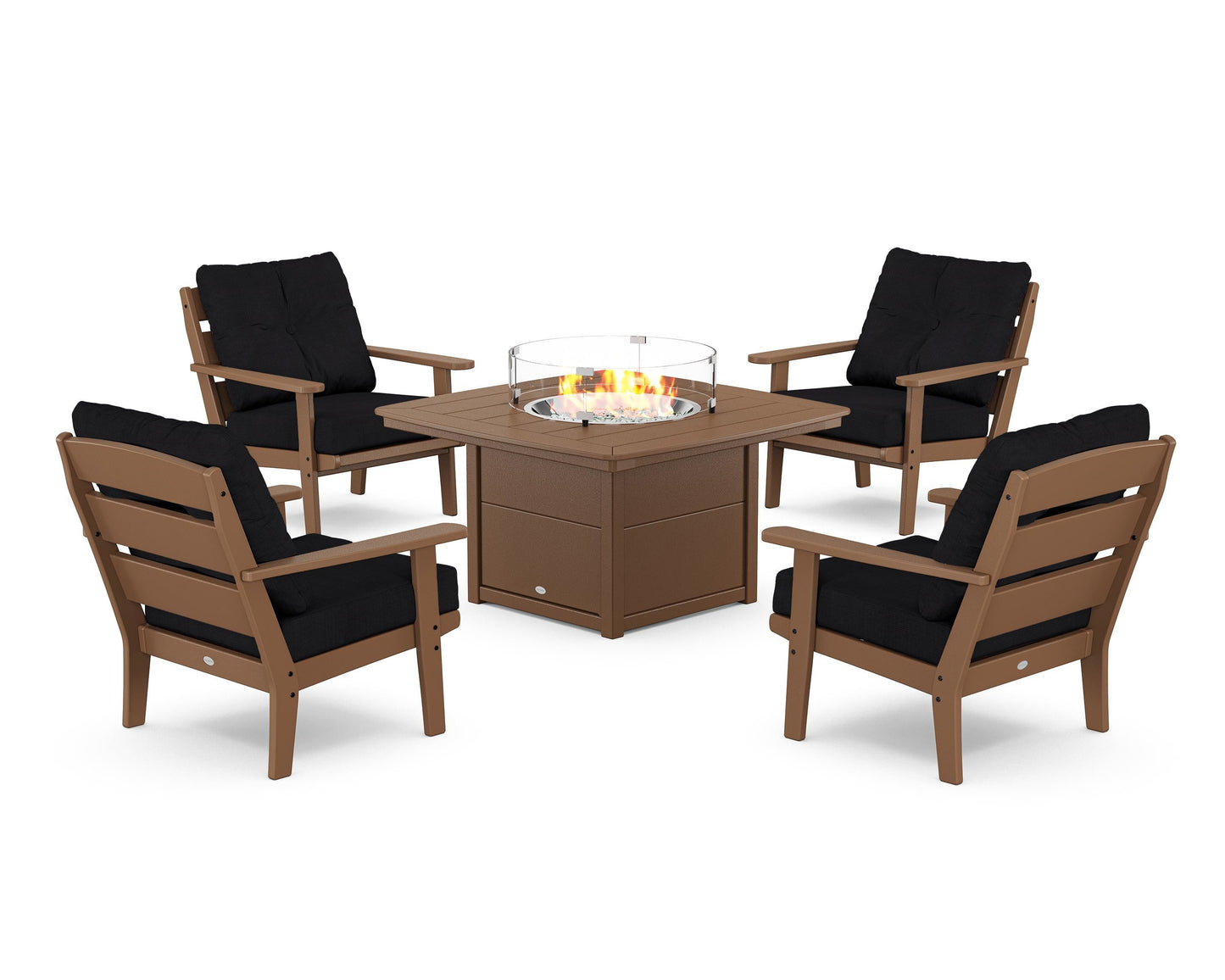 Lakeside 5-Piece Deep Seating Set with Nautical Fire Pit Table