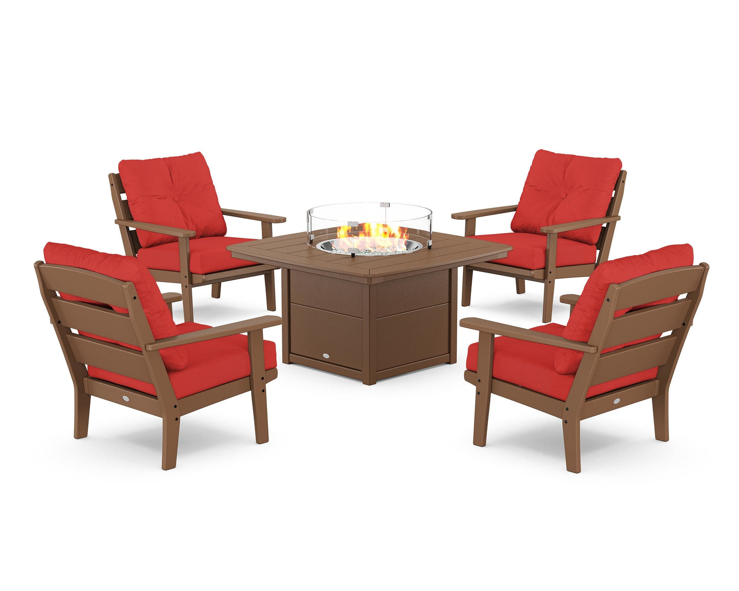 Lakeside 5-Piece Deep Seating Set with Nautical Fire Pit Table