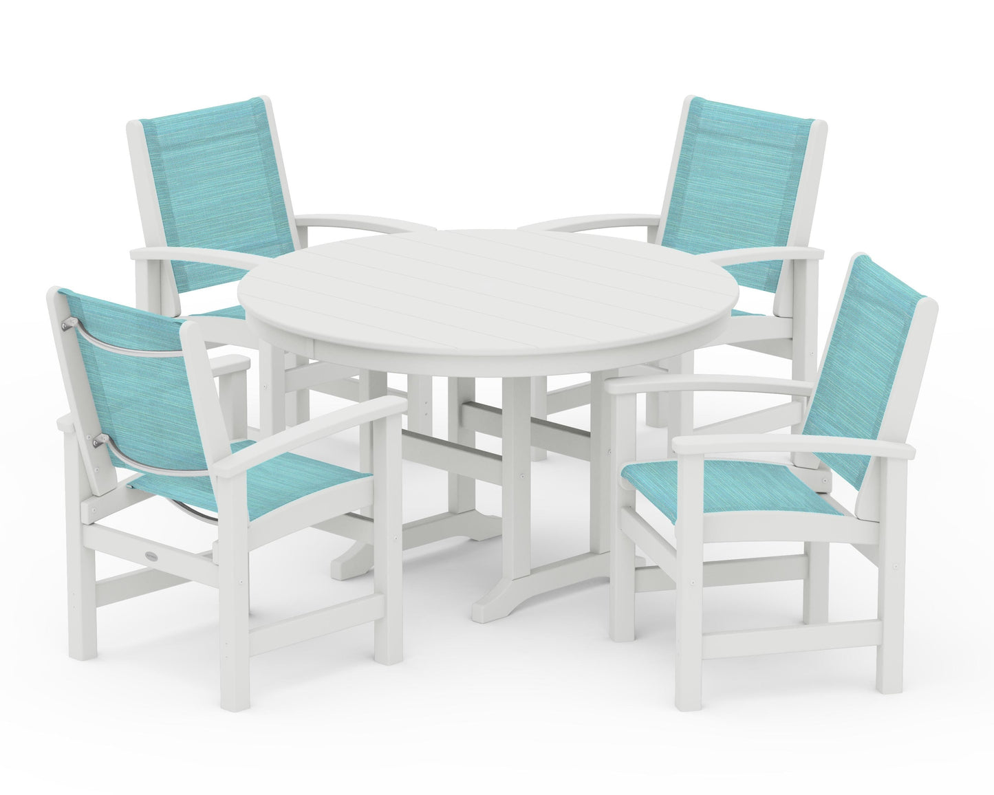 Coastal 5-Piece Round Farmhouse Dining Set