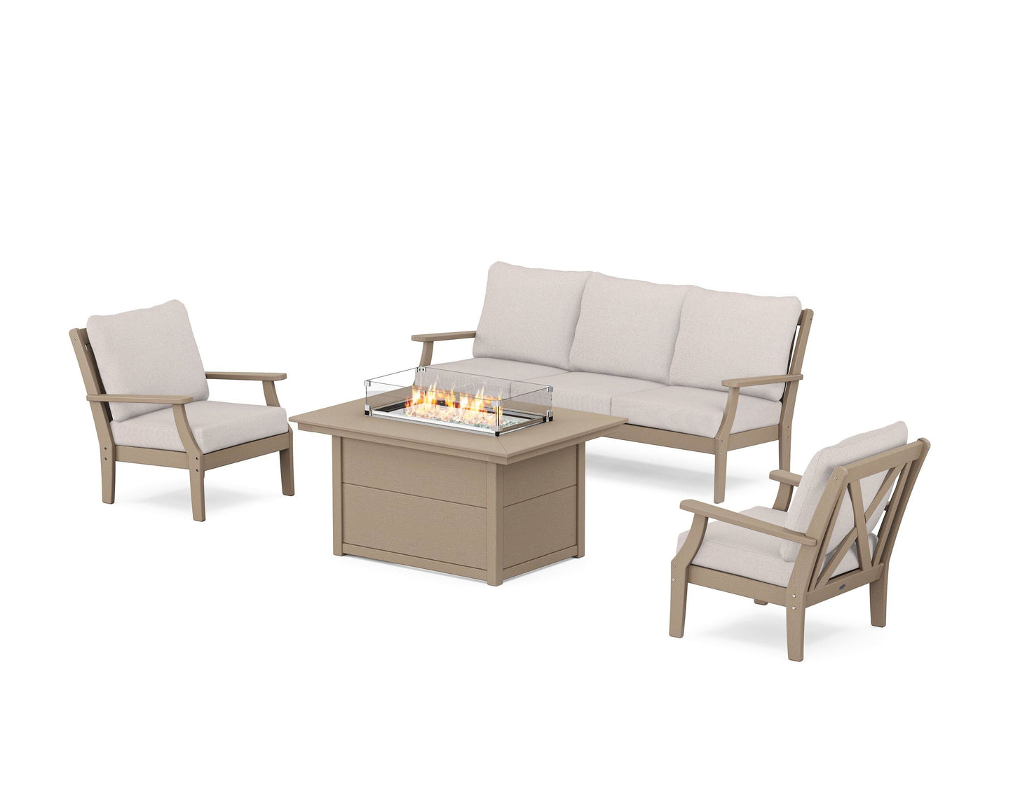Braxton Deep Seating Fire Pit Table Set