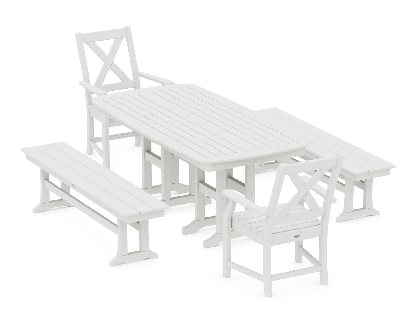 Braxton 5-Piece Dining Set with Benches