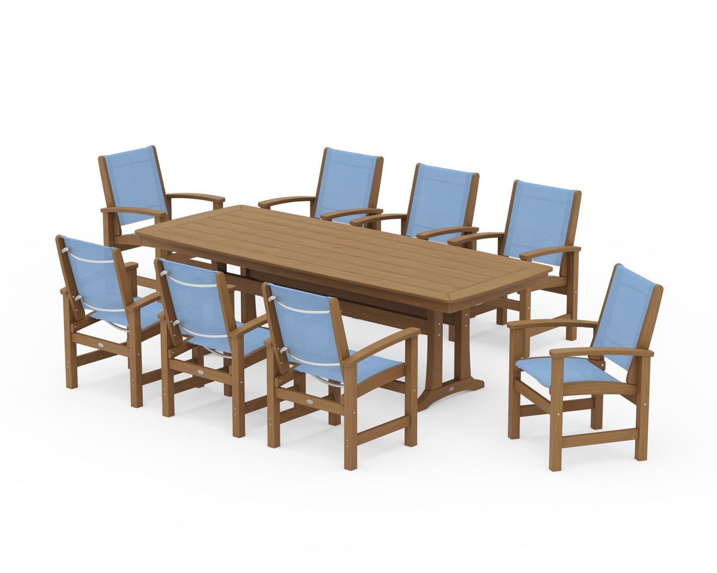 Coastal 9-Piece Dining Set with Trestle Legs