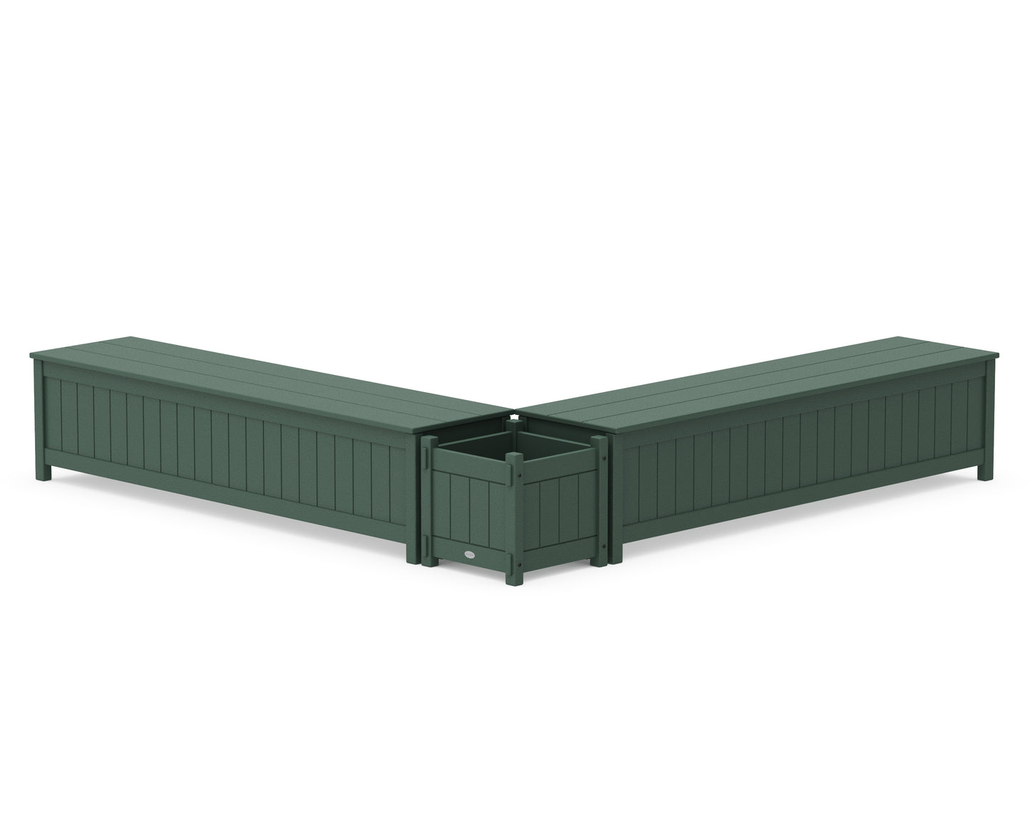 72" Vineyard L- Shaped Planter Storage Bench Set