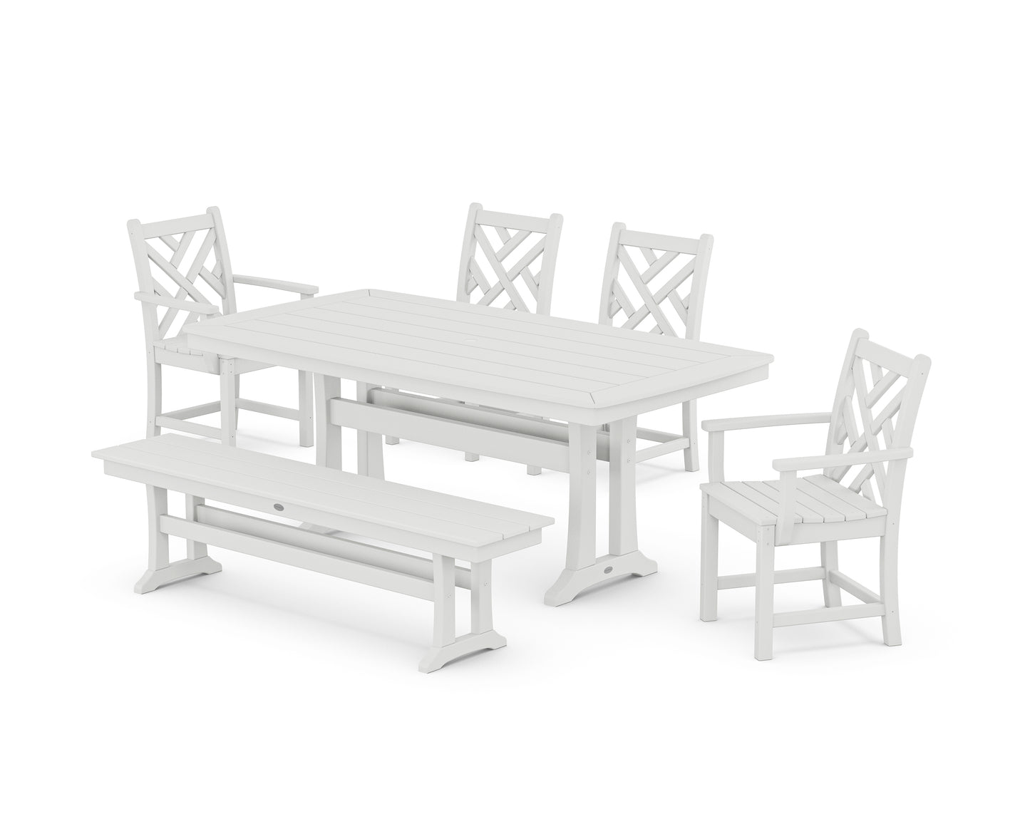 Chippendale 6-Piece Dining Set with Trestle Legs