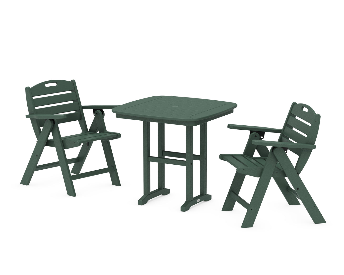Nautical Folding Lowback Chair 3-Piece Dining Set