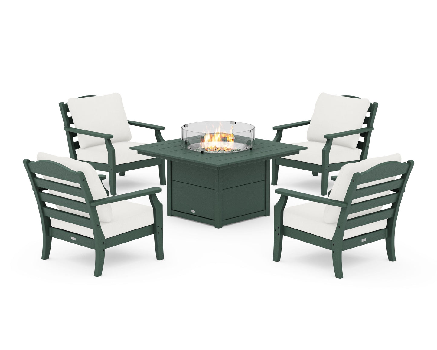 Savannah 5-Piece Deep Seating Set with Fire Pit Table