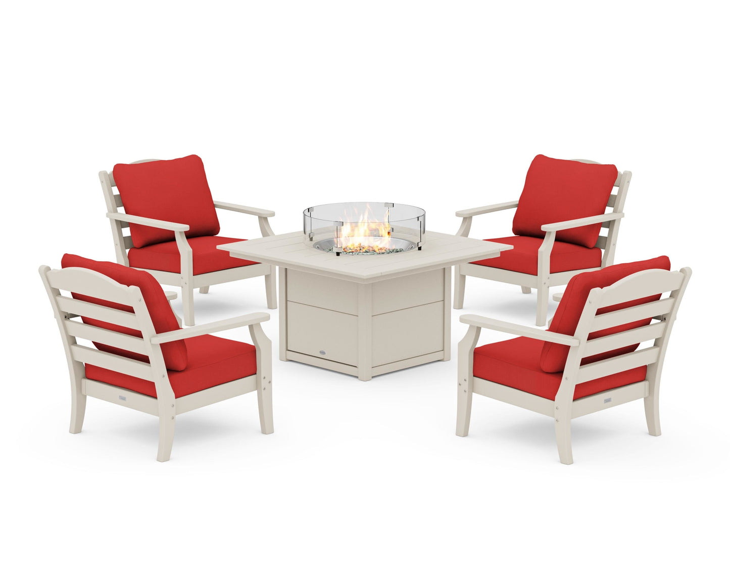 Savannah 5-Piece Deep Seating Set with Fire Pit Table