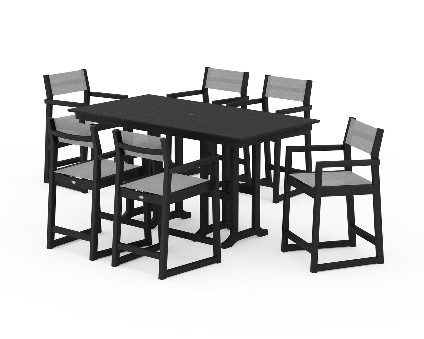 EDGE Sling Arm Chair 7-Piece Farmhouse Counter Set