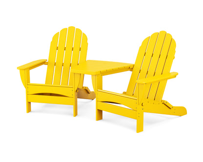 Classic Oversized Adirondacks with Angled Connecting Table