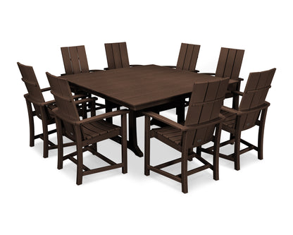 Modern Adirondack 9-Piece Farmhouse Trestle Dining Set