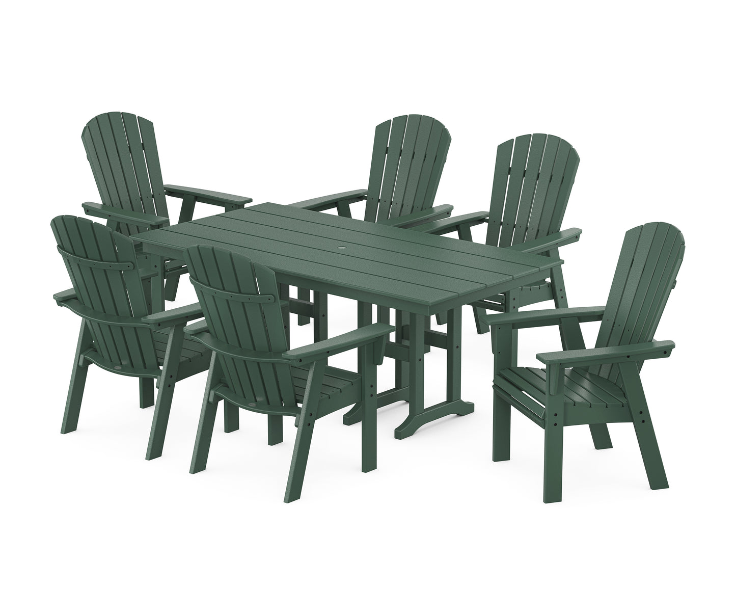 Nautical Curveback Adirondack 7-Piece Farmhouse Dining Set