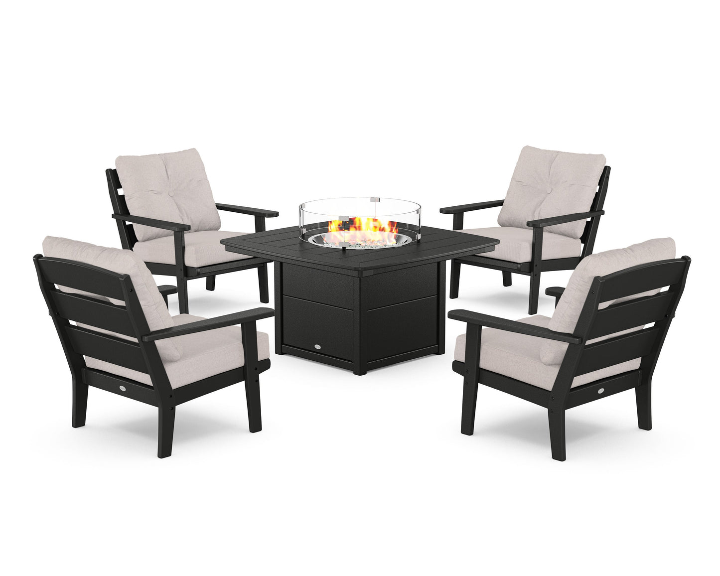 Lakeside 5-Piece Deep Seating Set with Nautical Fire Pit Table