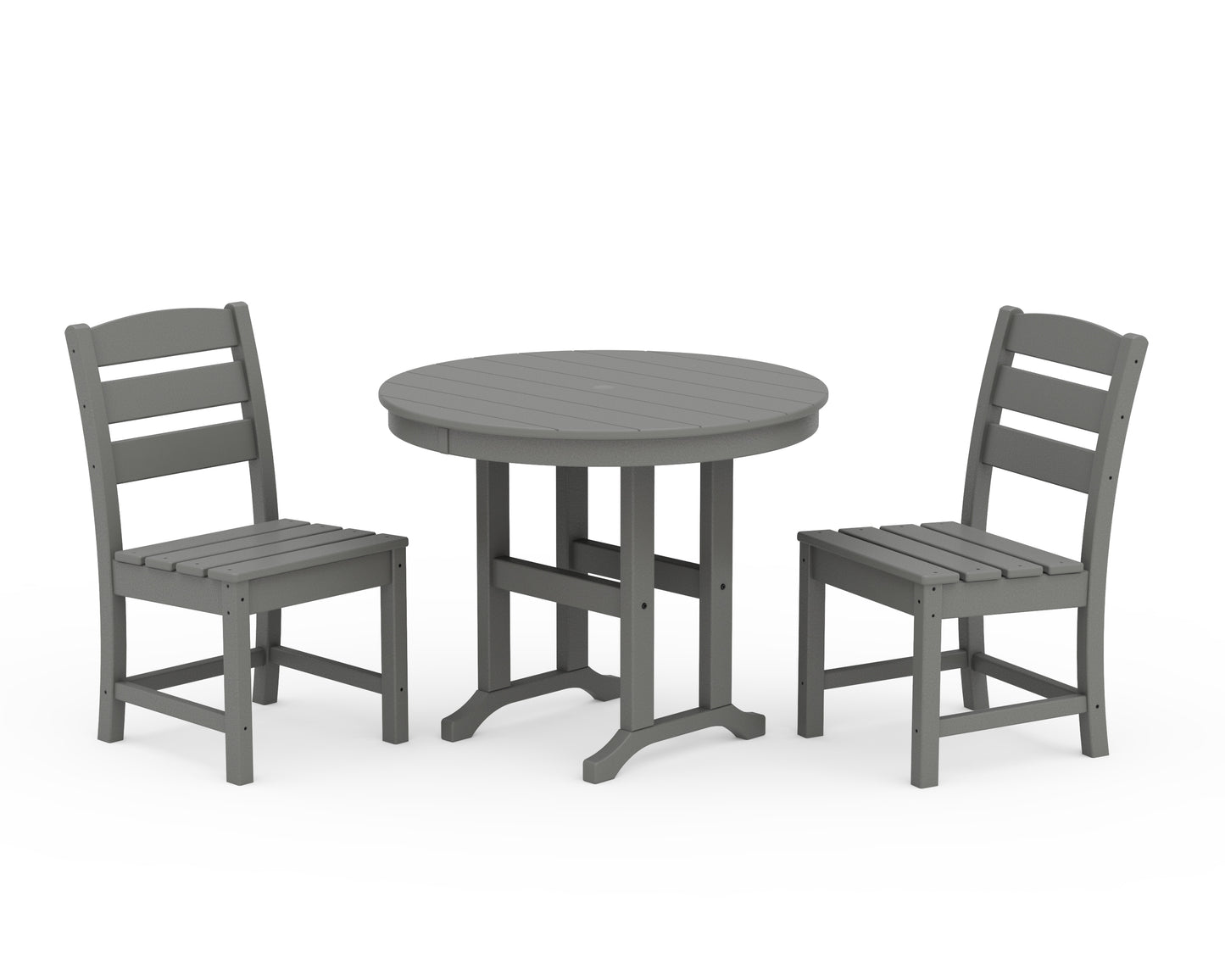 Lakeside Side Chair 3-Piece Round Dining Set