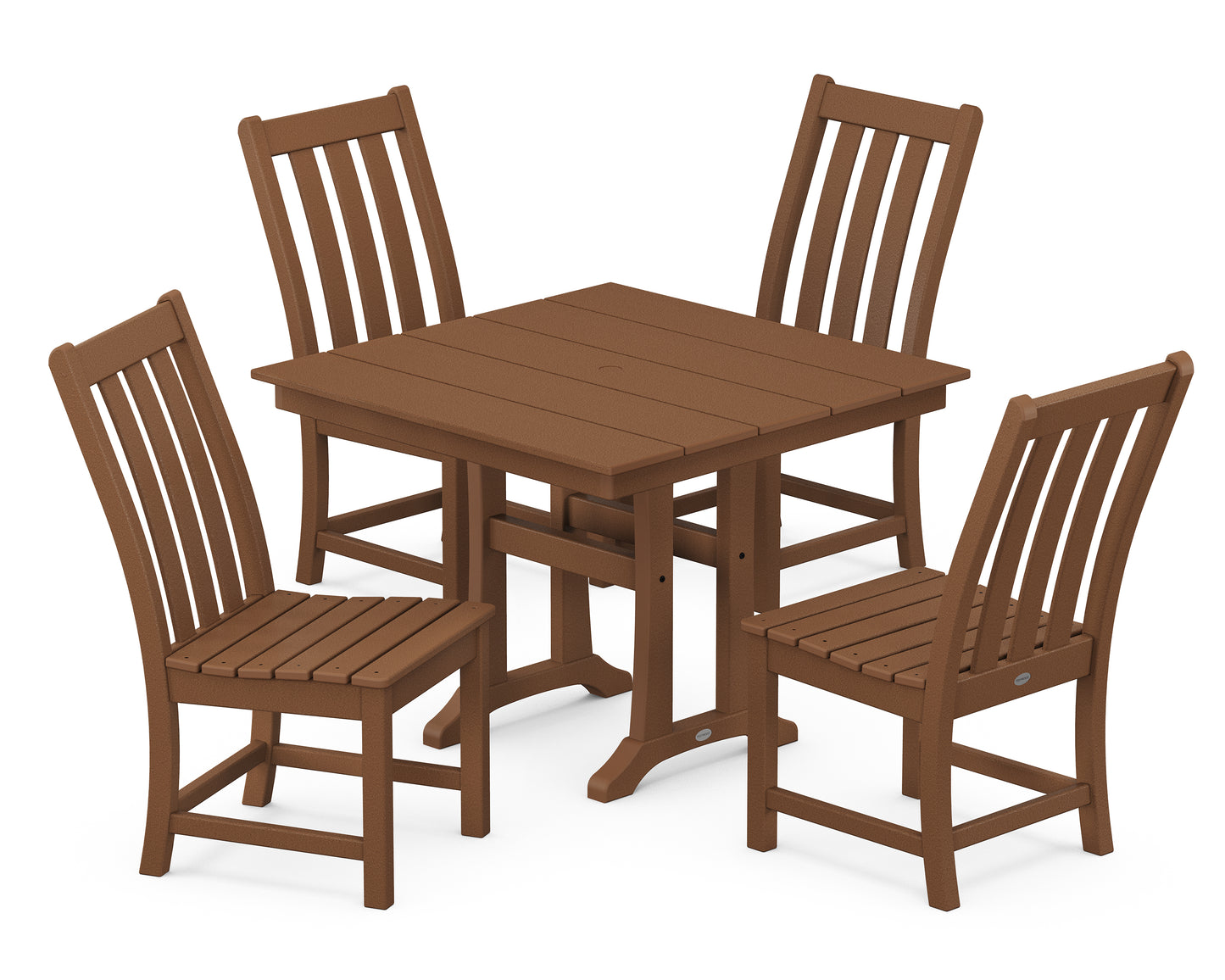 Vineyard 5-Piece Farmhouse Trestle Side Chair Dining Set