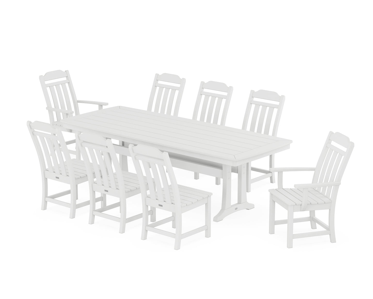 Country Living 9-Piece Dining Set with Trestle Legs