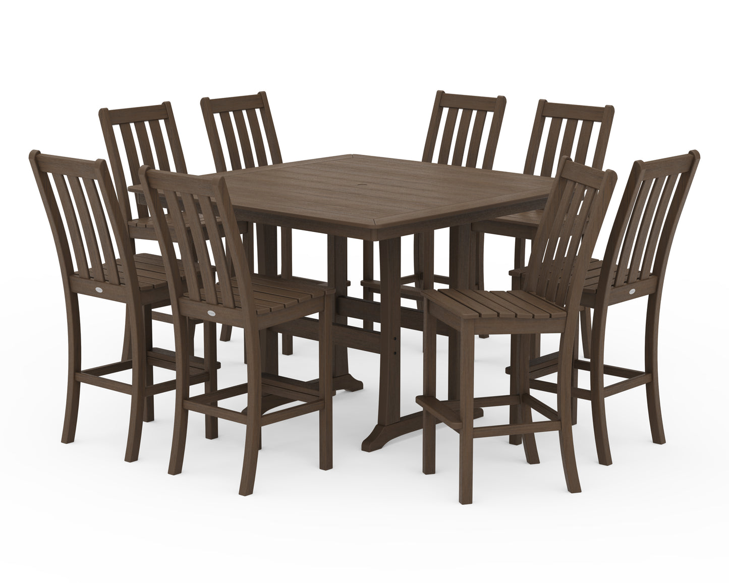 Vineyard 9-Piece Nautical Trestle Bar Set