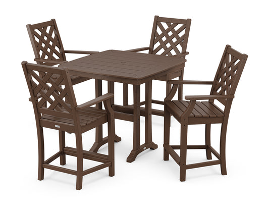 Wovendale 5-Piece Counter Set with Trestle Legs