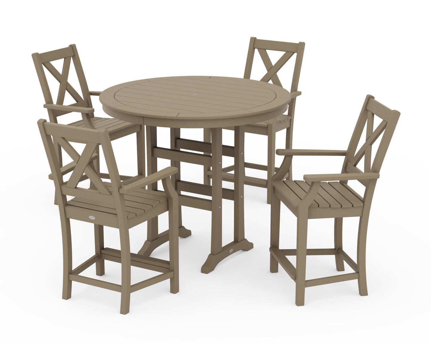 Braxton 5-Piece Nautical Trestle Arm Chair Counter Set
