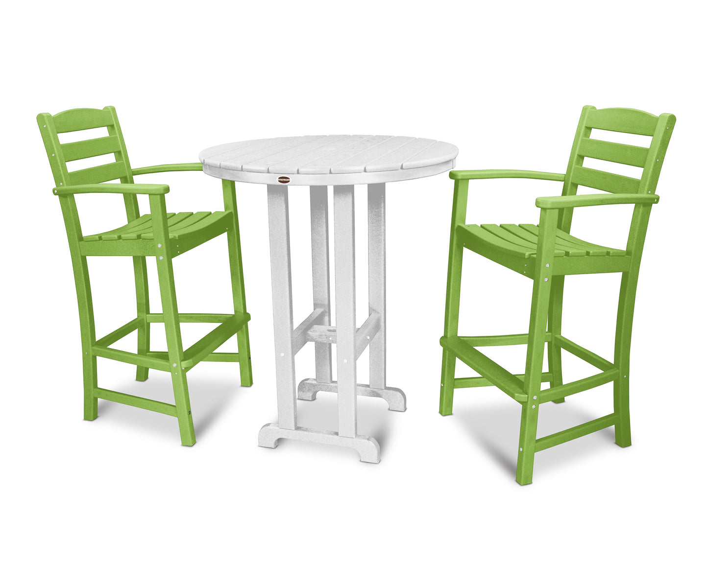 La Casa Caf‚ 3-Piece Round Farmhouse Bar Set