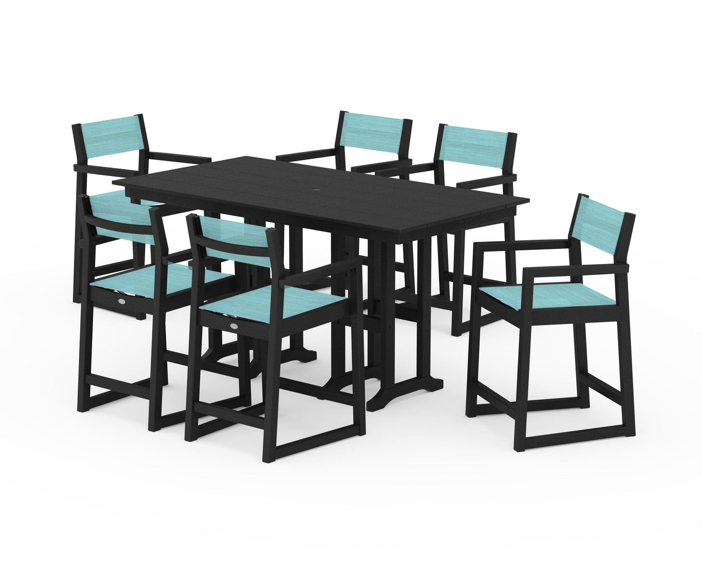 EDGE Sling Arm Chair 7-Piece Farmhouse Counter Set