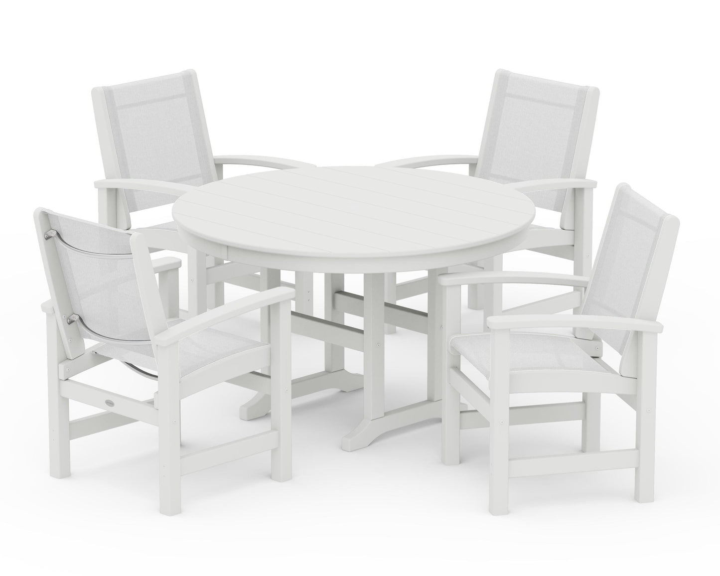 Coastal 5-Piece Round Farmhouse Dining Set