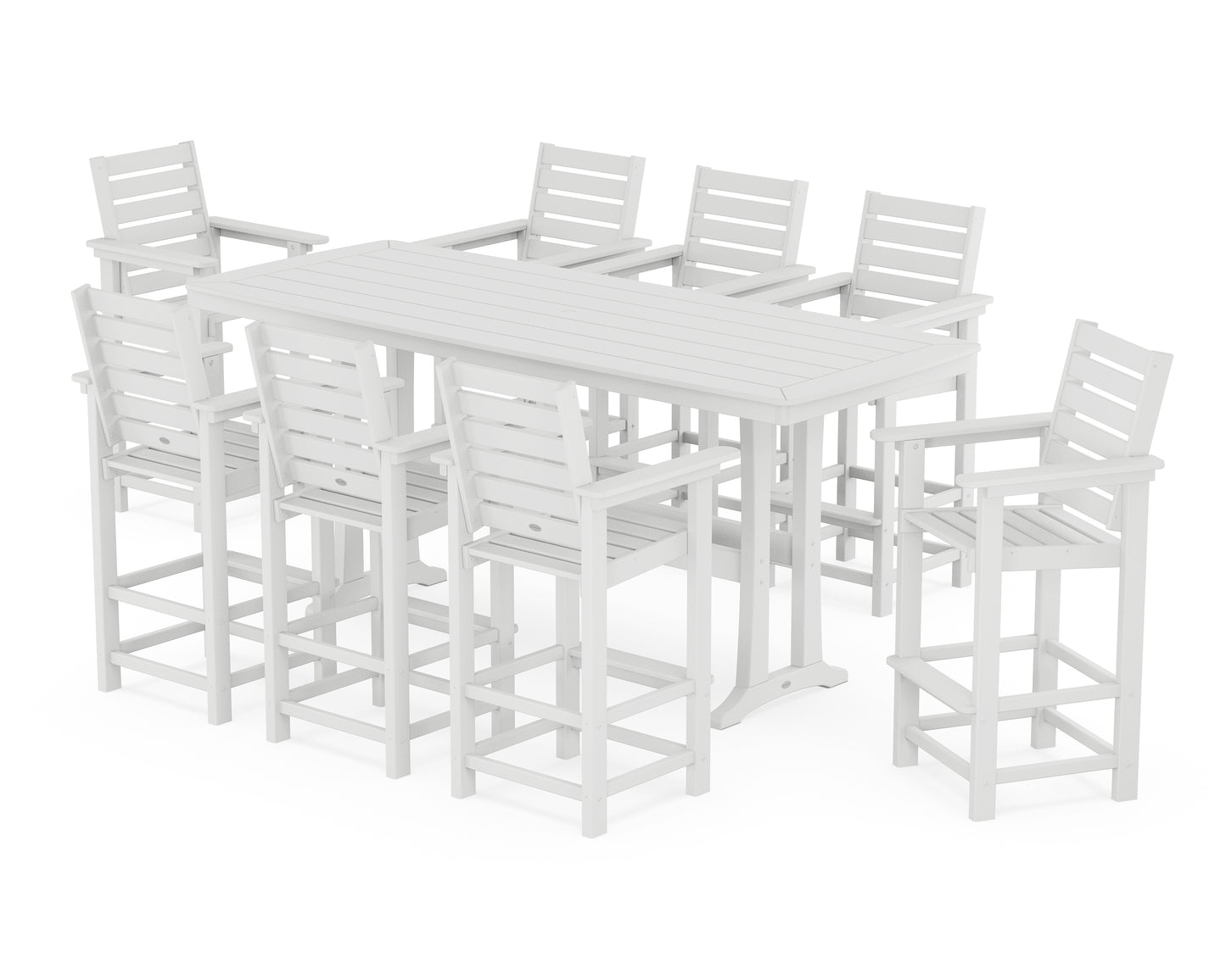 Captain 9-Piece Bar Set with Trestle Legs