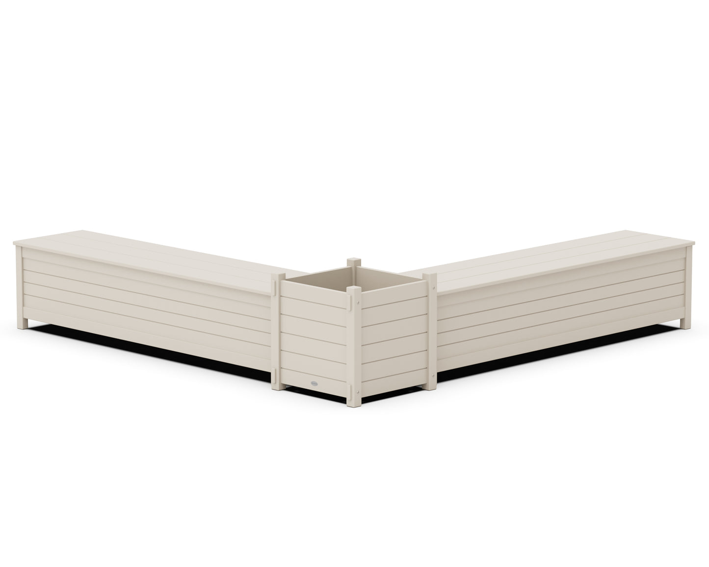 72" Nautical L- Shaped Planter Storage Bench Set- Large