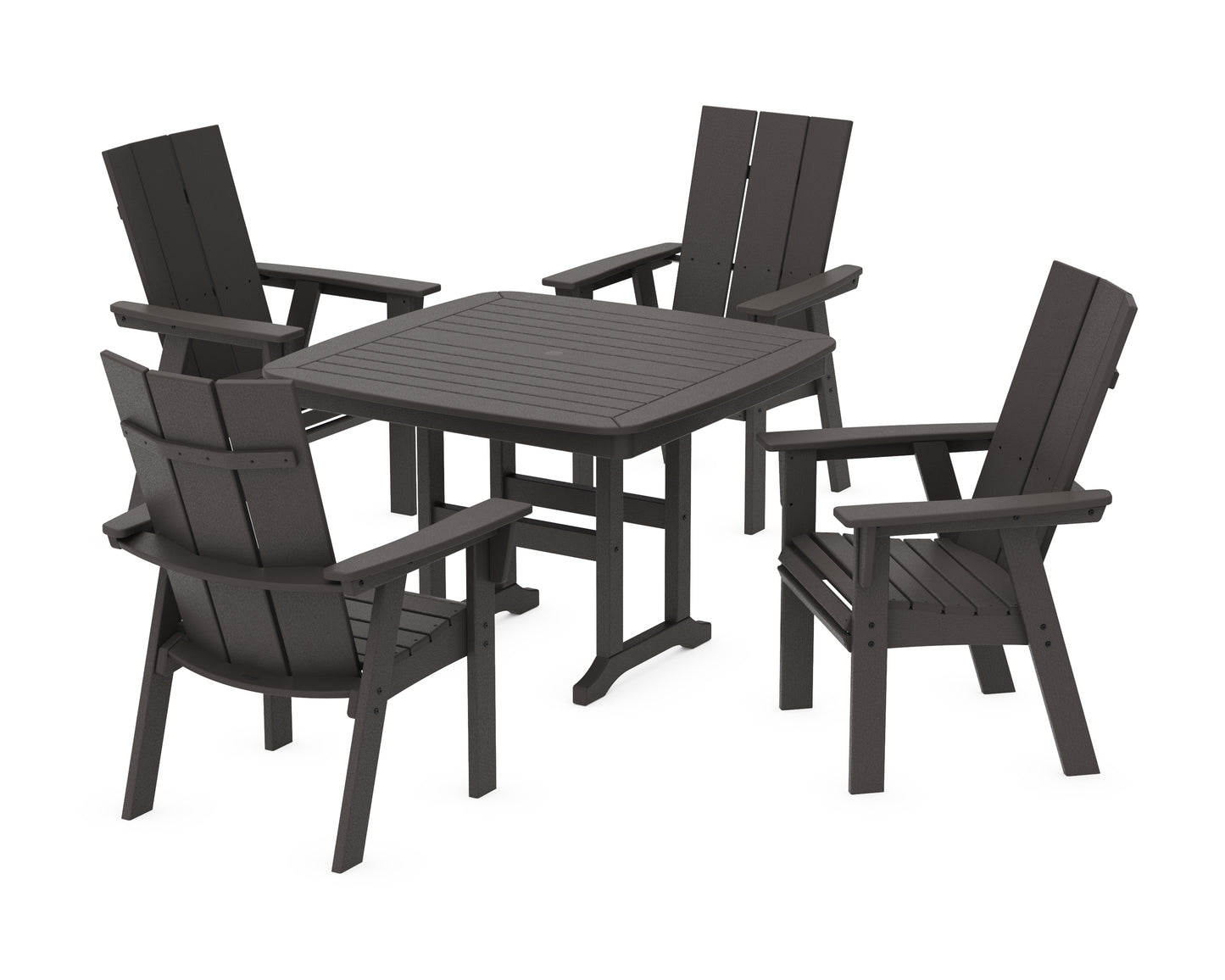 Modern Curveback Adirondack 5-Piece Dining Set