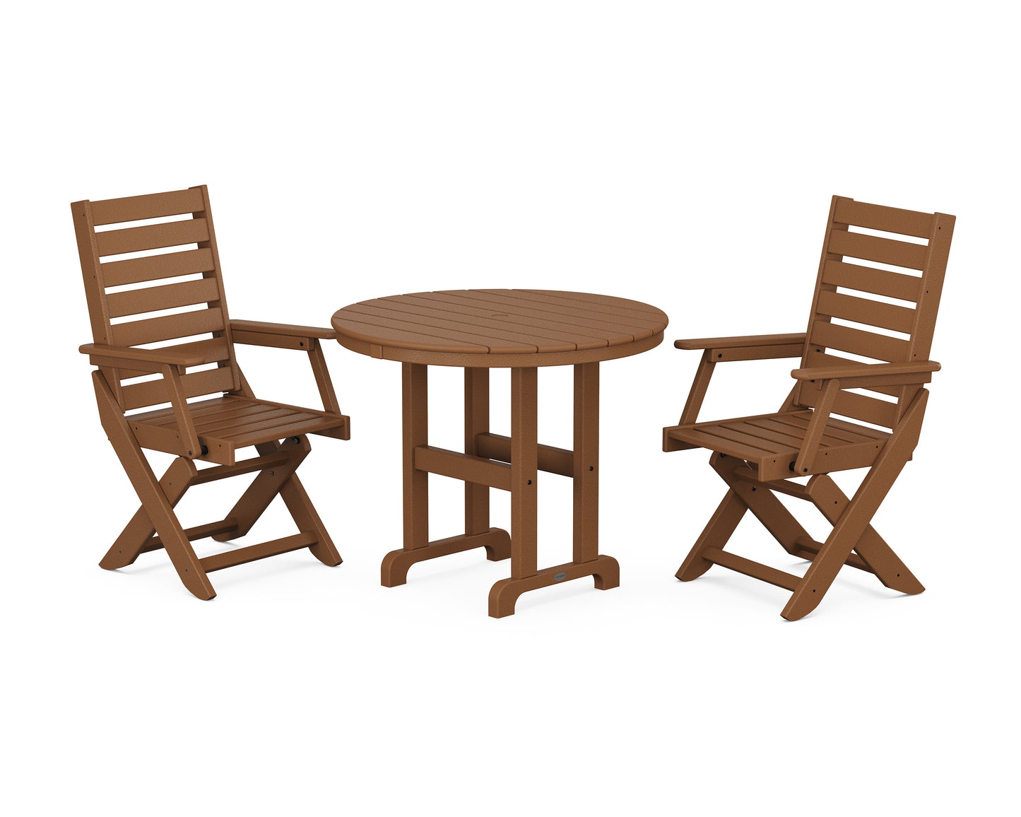 Captain Folding Chair 3-Piece Round Dining Set