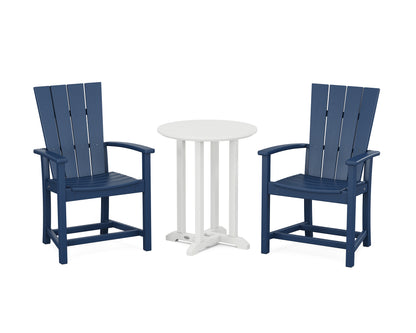 Quattro 3-Piece Round Farmhouse Bistro Dining Set