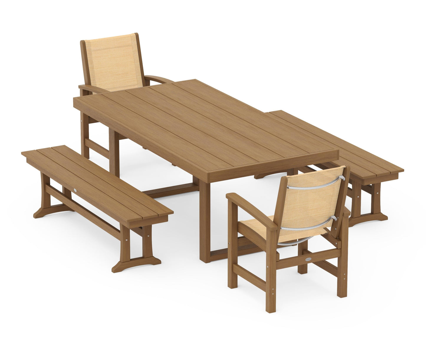 Coastal 5-Piece Dining Set with Trestle Legs