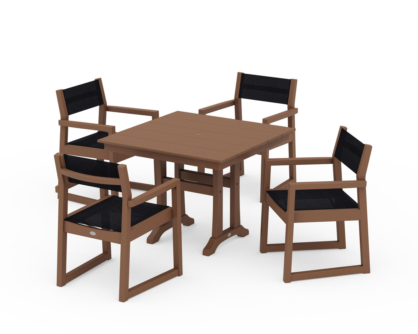 EDGE Sling 5-Piece Farmhouse Dining Set with Trestle Legs