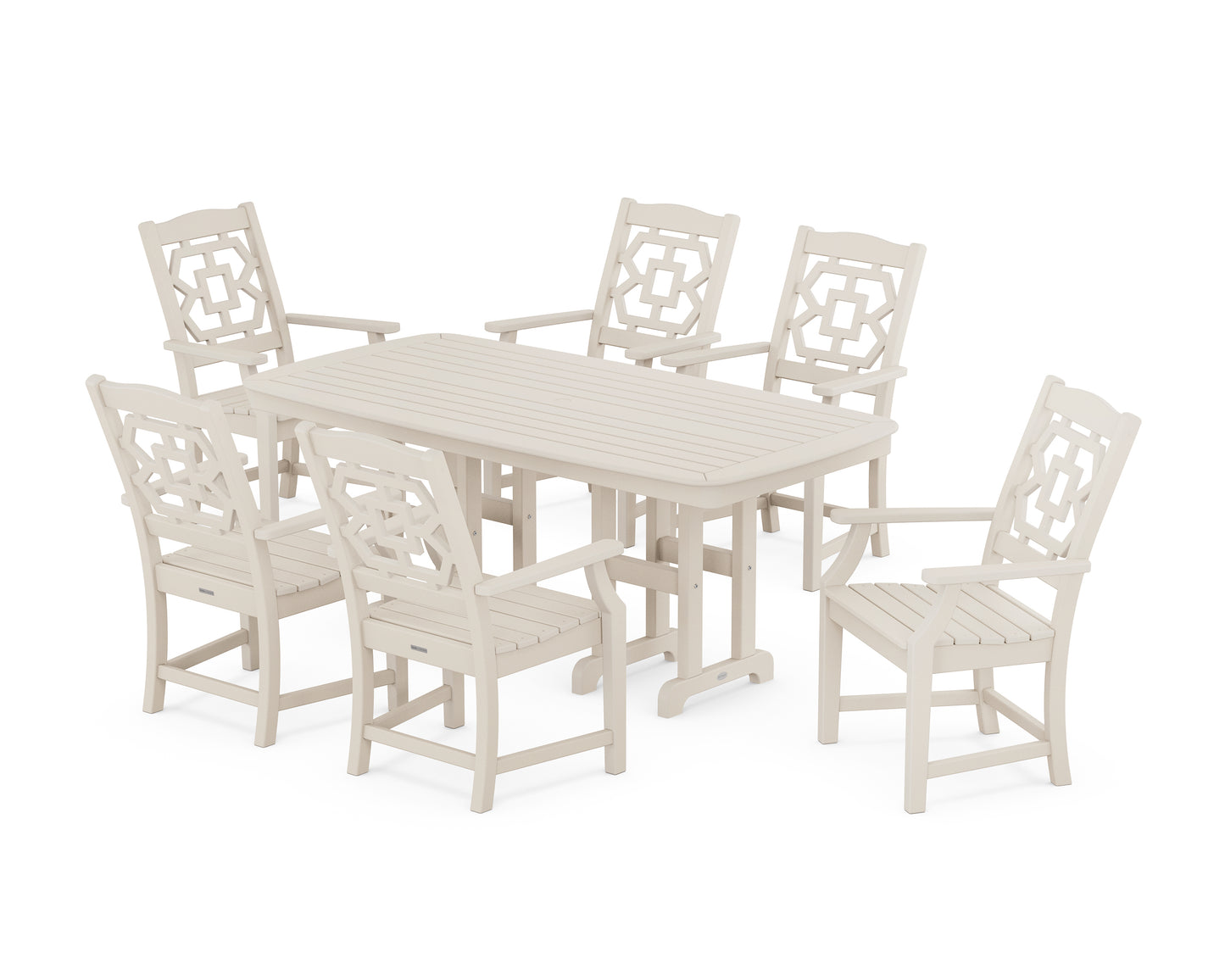 Chinoiserie Arm Chair 7-Piece Dining Set