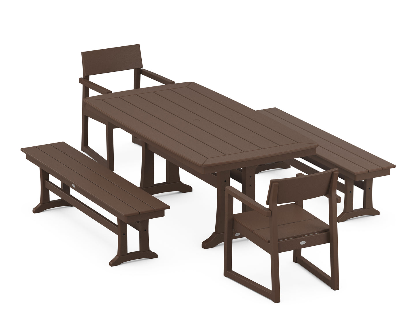 EDGE 5-Piece Dining Set with Trestle Legs