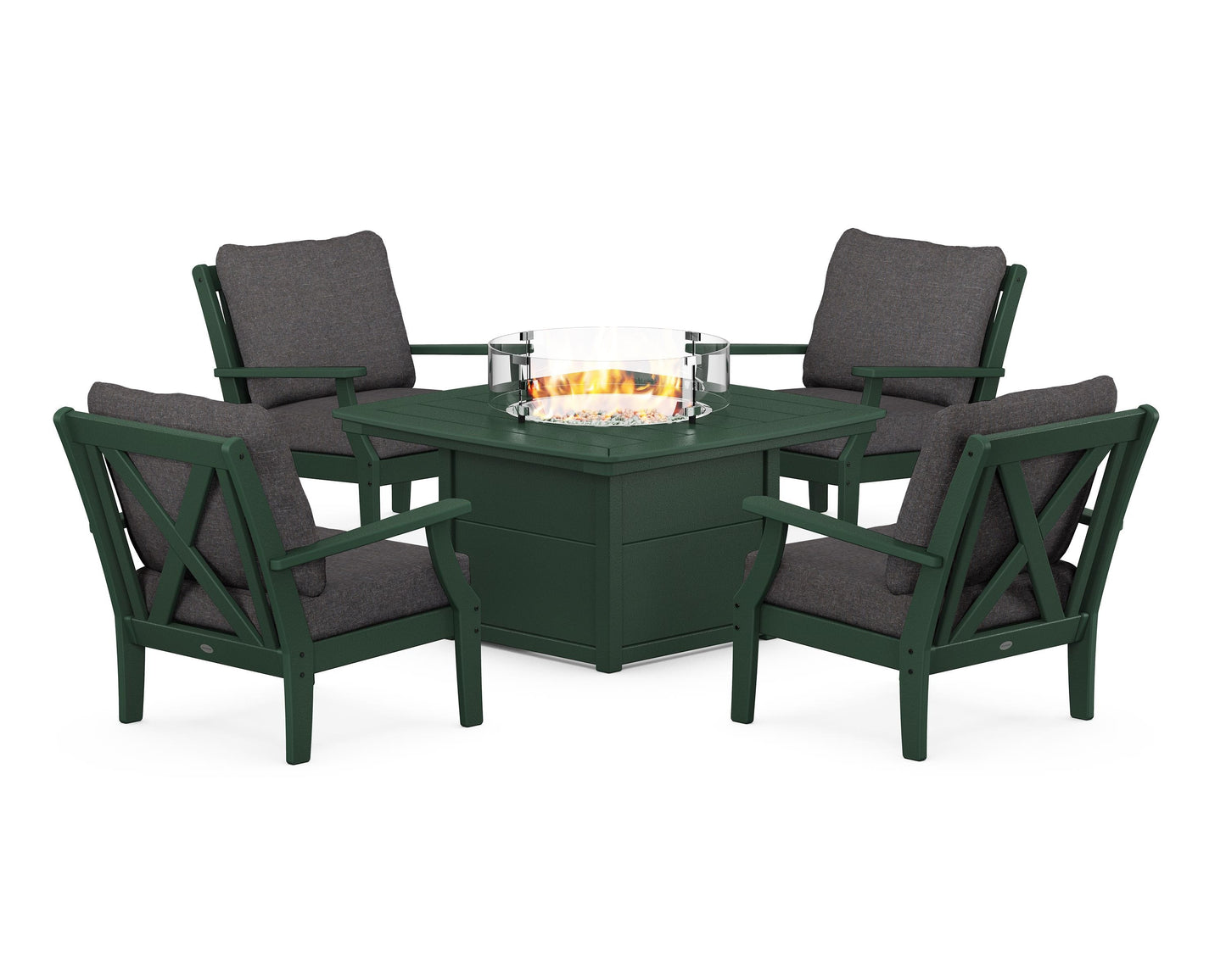 Braxton 5-Piece Deep Seating Conversation Set with Fire Pit Table