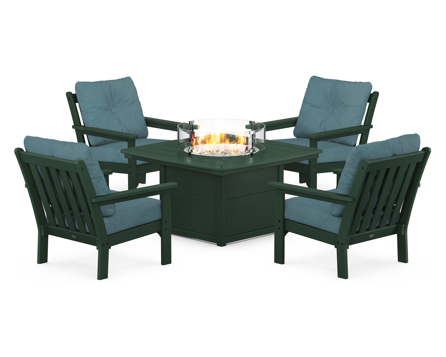 Vineyard 5-Piece Conversation Set with Fire Pit Table