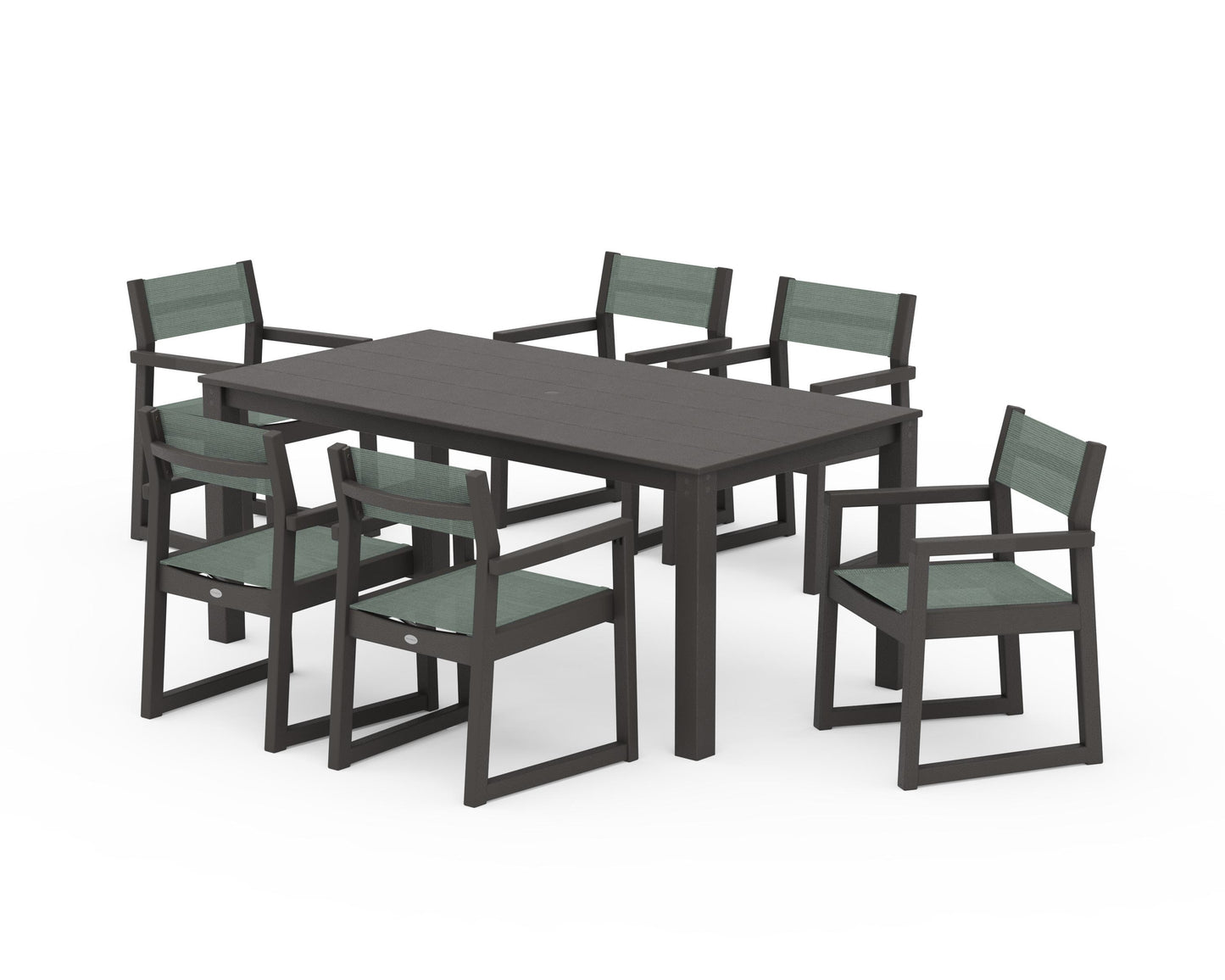 EDGE Sling Arm Chair 7-Piece Parsons Dining Set